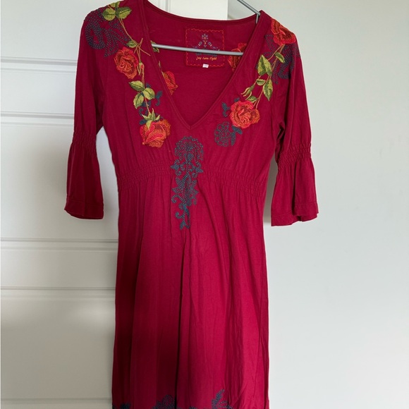 Red Floral Embroidered Dress - Picture 1 of 2